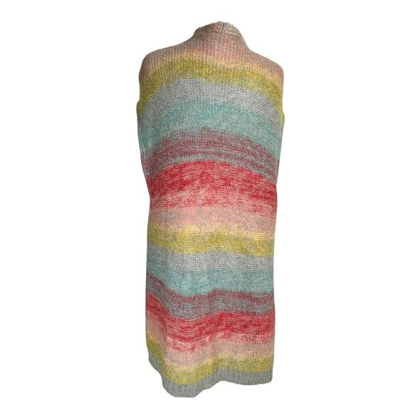 Anthropologie Moth Rinda Knit Mohair Ombré Rainbow Longline Duster Cardigan XS-M - Picture 5 of 16